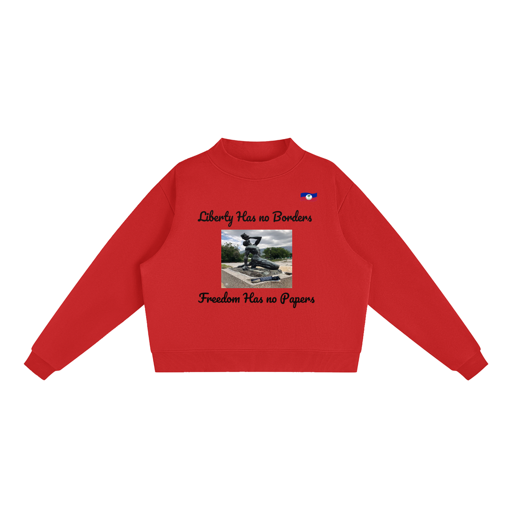 Essential Fleece Mock-Neck Crew Sweatshirt