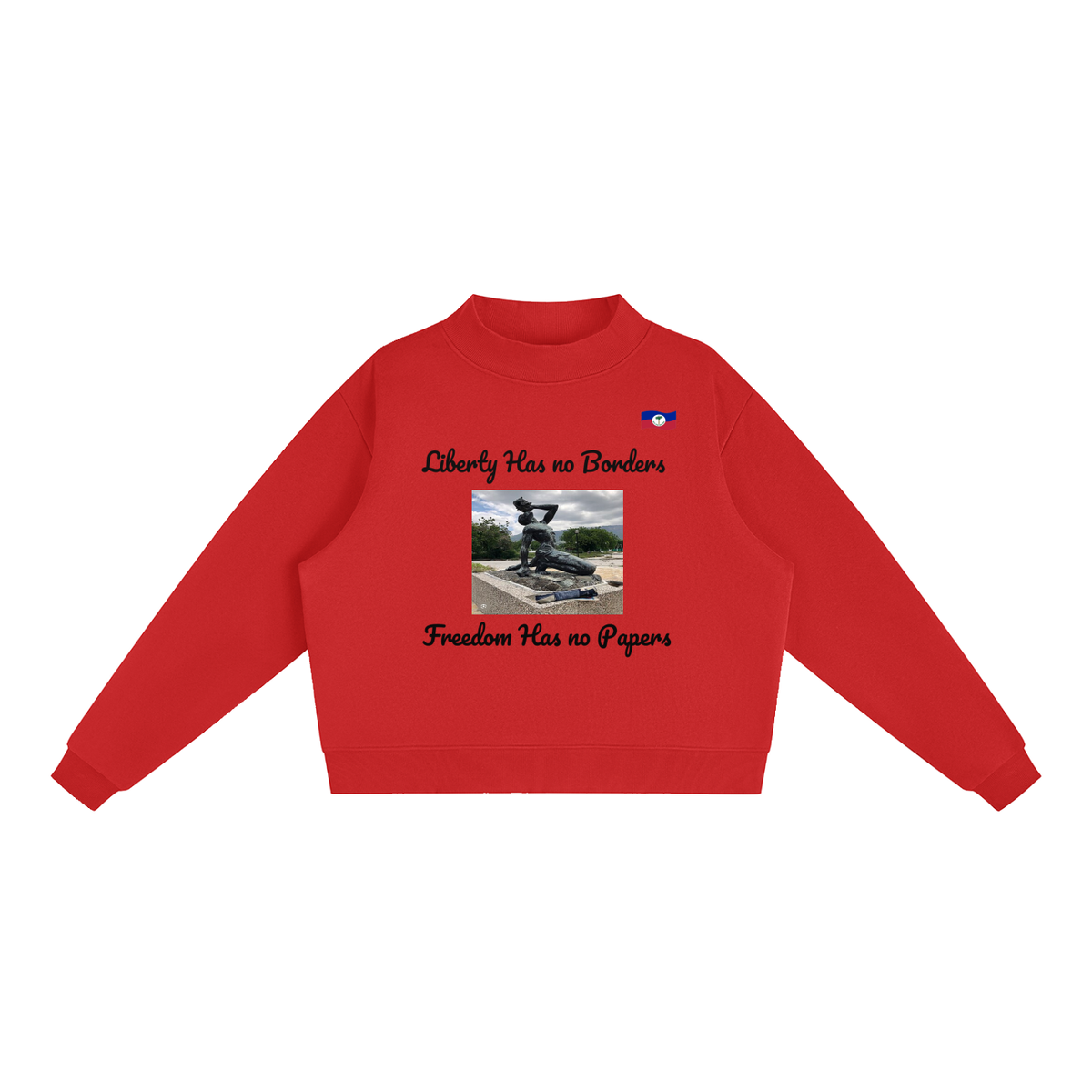 Essential Fleece Mock-Neck Crew Sweatshirt