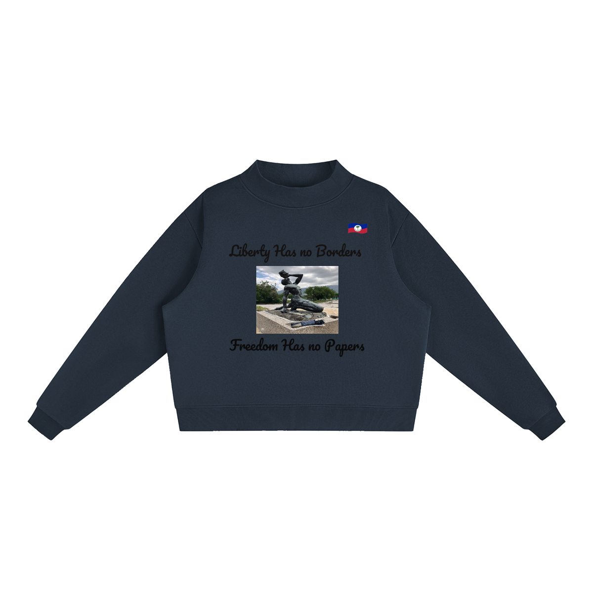 Essential Fleece Mock-Neck Crew Sweatshirt