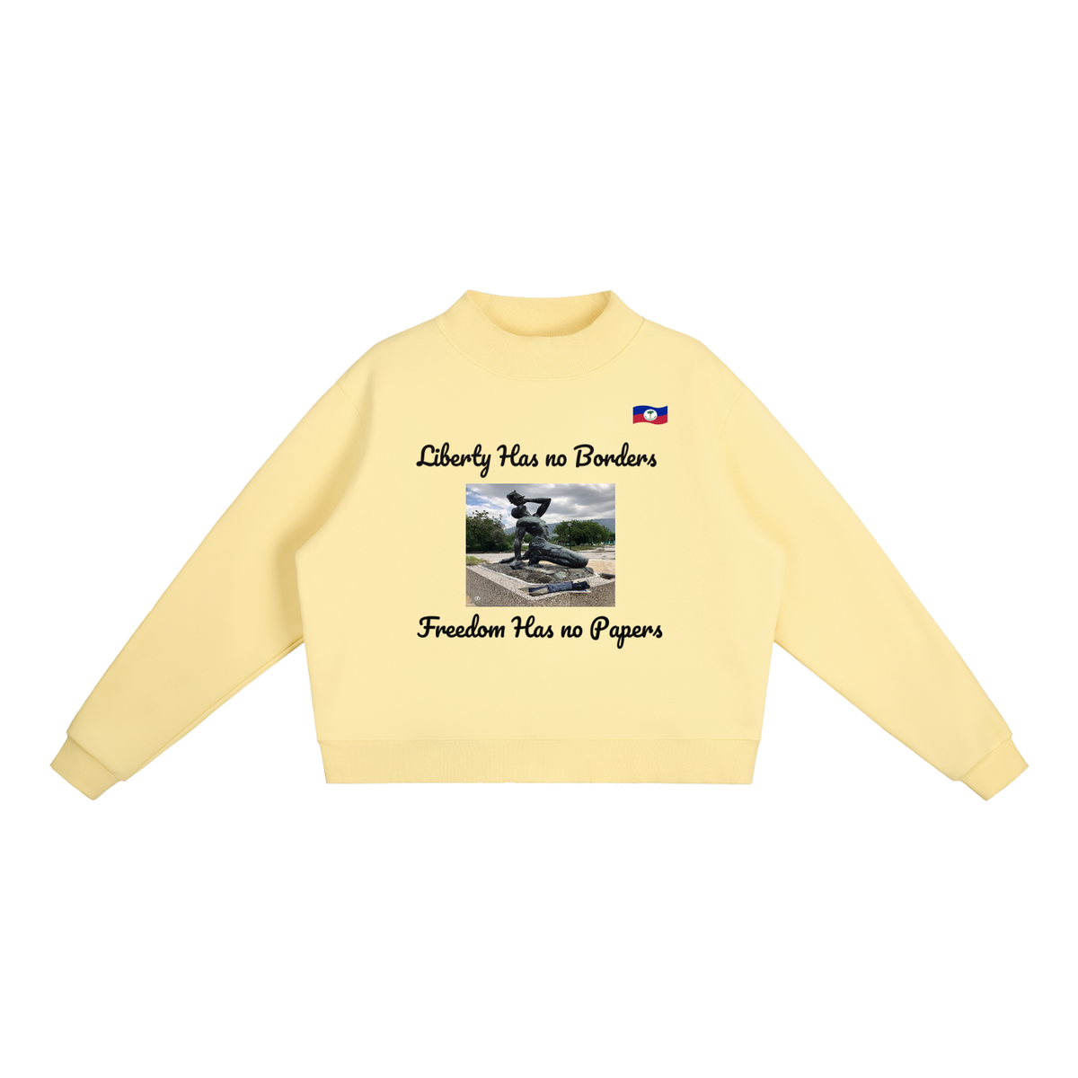 Essential Fleece Mock-Neck Crew Sweatshirt