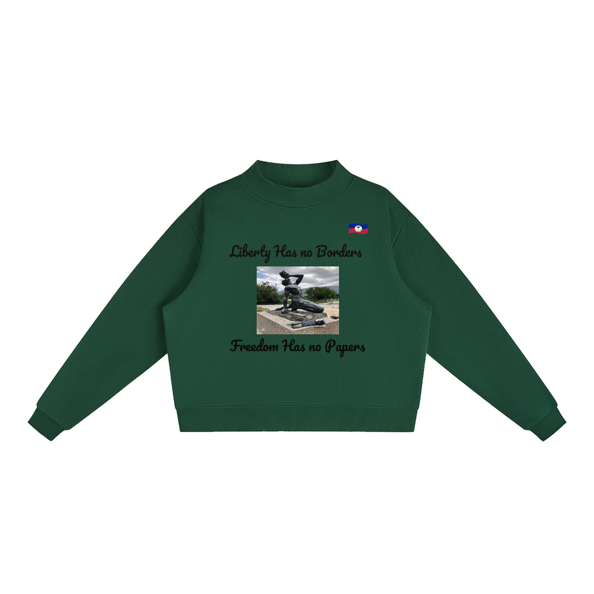 Essential Fleece Mock-Neck Crew Sweatshirt