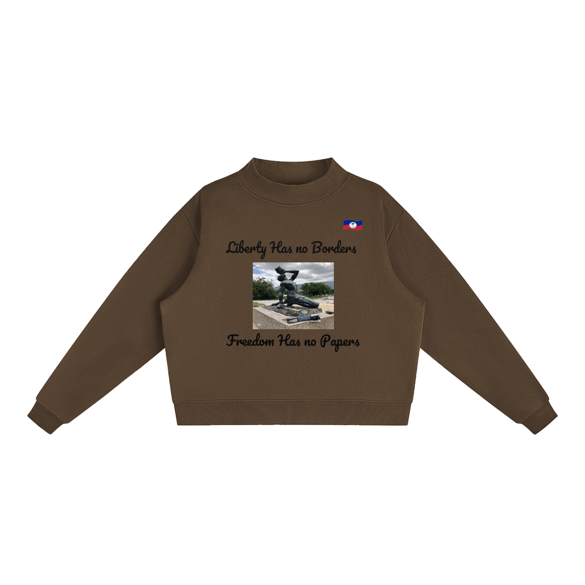 Essential Fleece Mock-Neck Crew Sweatshirt